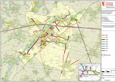 Stadt von Waremme - Verlauf der Straßenarbeiten