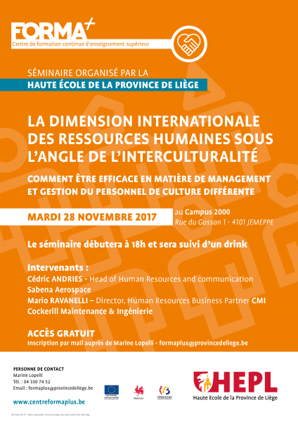 Séminaire: La dimension internationale des ressources humaines sous l'angle de l'interculturalité